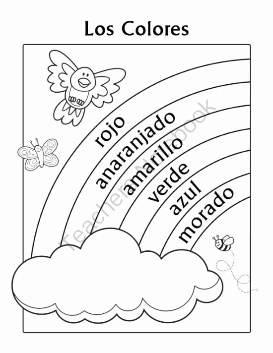 Spanish Colors Coloring Page Spanish Coloring Pages Colors Worksheets 