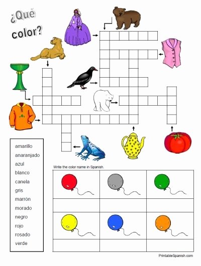 Colors In Spanish Worksheet Luxury Printable Spanish Freebie Of the Day ¿qué Color Puzzle