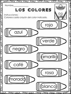Colors In Spanish Worksheet New Los Colores Spanish Colors Rainbow Coloring Page From Miss
