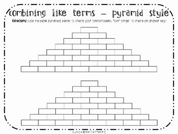 Combining Like Terms Equations Worksheet Best Of Bining Like Terms Activity Pyramid Style by the Smart