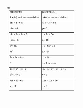 Combining Like Terms Equations Worksheet New Bining Like Terms and solving Equations Worksheet by