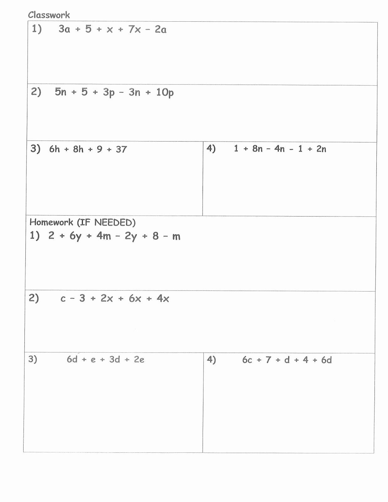 Combining Like Terms Practice Worksheet Elegant Mrs White S 6th Grade Math Blog Bining Like Terms