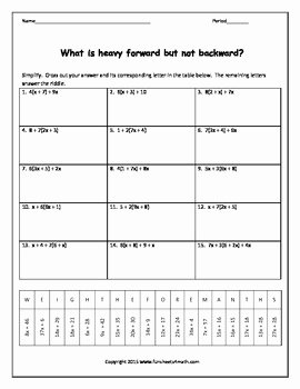 Combining Like Terms Worksheet Pdf Awesome Bining Like Terms with Distributive Positives Ly