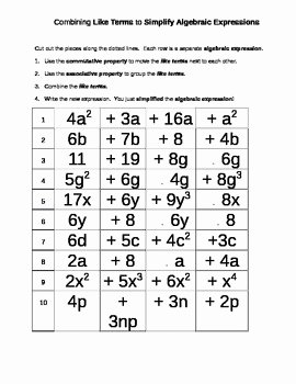 Combining Like Terms Worksheet Pdf Luxury Middle Grades Life Savers Teaching Resources