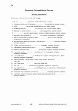 Commonly Confused Words Worksheet Awesome Monly Confused Words Exercise Worksheet for 4th 6th