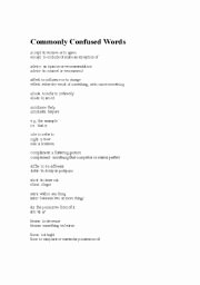 Commonly Confused Words Worksheet Best Of English Worksheets Monly Confused Words