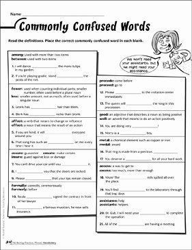 Commonly Confused Words Worksheet Fresh Monly Confused Words