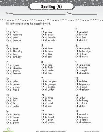 Commonly Misspelled Words Worksheet New Find the Misspelled Words