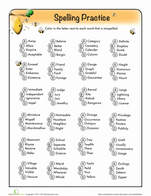 Commonly Misspelled Words Worksheet New Find the Misspelled Words Worksheet