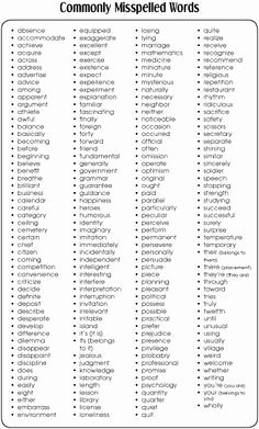 Commonly Misspelled Words Worksheet New Related Keywords &amp; Suggestions for Most Monly