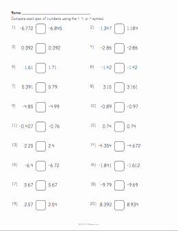 Comparing Fractions and Decimals Worksheet Fresh Paring Decimals Worksheet