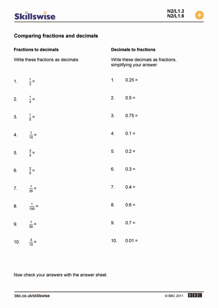 Comparing Fractions and Decimals Worksheet Inspirational Free English Worksheets Ks2 Worksheet Mogenk Paper Works