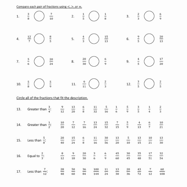 Comparing Fractions and Decimals Worksheet New All Worksheets Paring Fractions Worksheets Paring