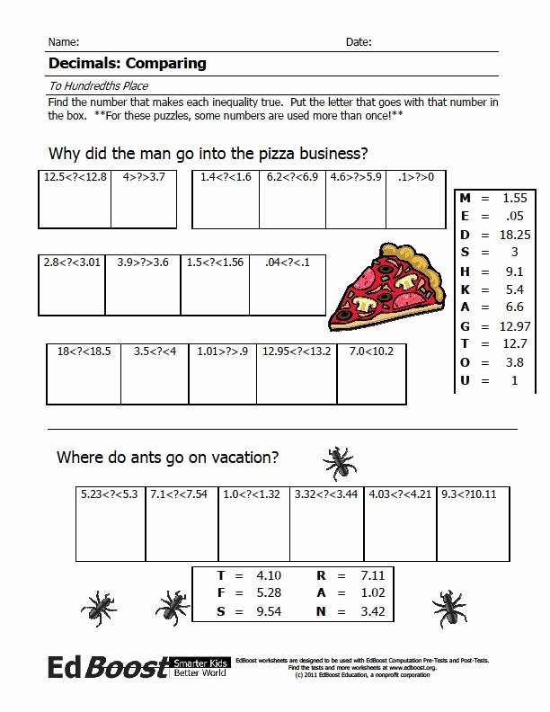 Comparing Fractions and Decimals Worksheet Unique Puzzles Fun Practice