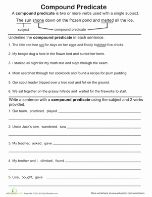Complete Subject and Predicate Worksheet Lovely Great Grammar Pound Predicate Worksheet