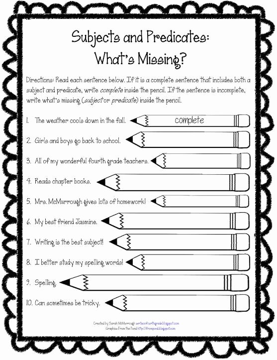 subject predicate freebie