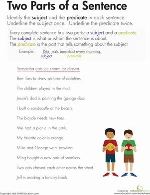 Complete Subject and Predicate Worksheet Unique Subject and Predicate Worksheet Grammar