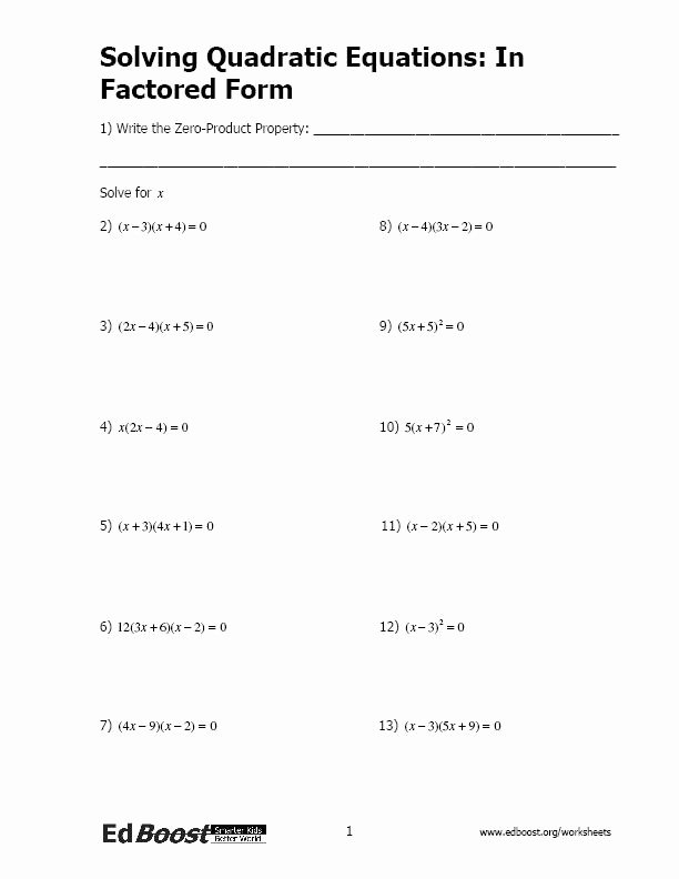 Completing the Square Practice Worksheet Fresh solving Quadratic Equations Inequalities