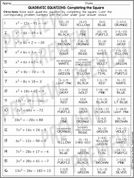 Completing the Square Practice Worksheet Inspirational solving Quadratic Equations by Pleting the Square