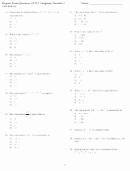 Complex Numbers Worksheet Pdf Inspirational Imaginary Numbers Worksheet with Answer Key Download