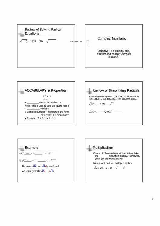 Complex Numbers Worksheet Pdf Inspirational Plex Numbers Vocabulary &amp; Properties Worksheet