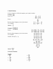 Complex Numbers Worksheet Pdf Inspirational Plexws1c Name Algebra Ii Trigonometry A2 N 6 Date