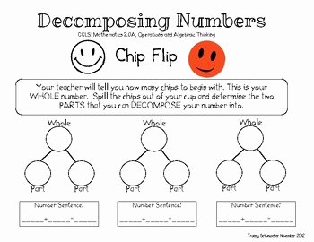 Composing and Decomposing Numbers Worksheet Elegant De Posing Numbers Chip Flip Game by the Teacher S Chair