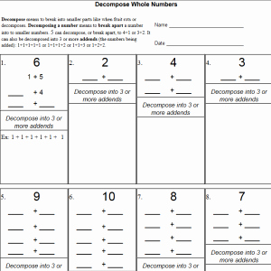 Composing and Decomposing Numbers Worksheet New De Pose Numbers Worksheets the Teachers Cafe