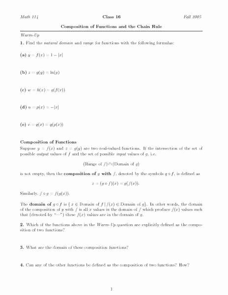 Composite Function Worksheet Answer Key Awesome Function Position Worksheet