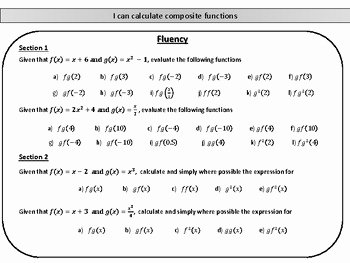 Composite Function Worksheet Answer Key Fresh Posite Functions Mastery Worksheet by Joy S Math