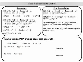 Composite Function Worksheet Answers Lovely Posite Functions Mastery Worksheet by Joy S Math
