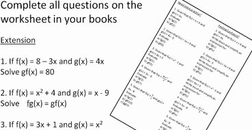 Composite Functions Worksheet Answers Inspirational Gcse 9 1 Posite Functions Lesson Worksheet by