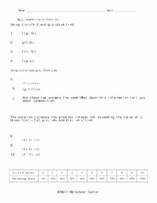 Composition Of Functions Worksheet Elegant Position Of Functions Worksheet for 10th Grade