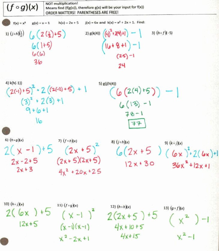 50 Composition Of Functions Worksheet