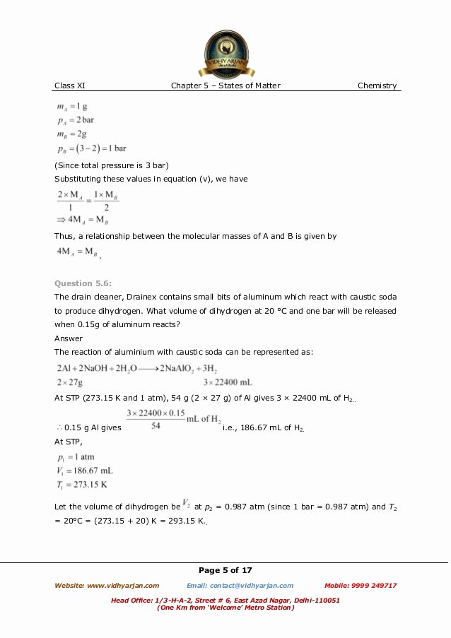 Composition Of Matter Worksheet Answers Inspirational States Of Matter Exercise with solutions