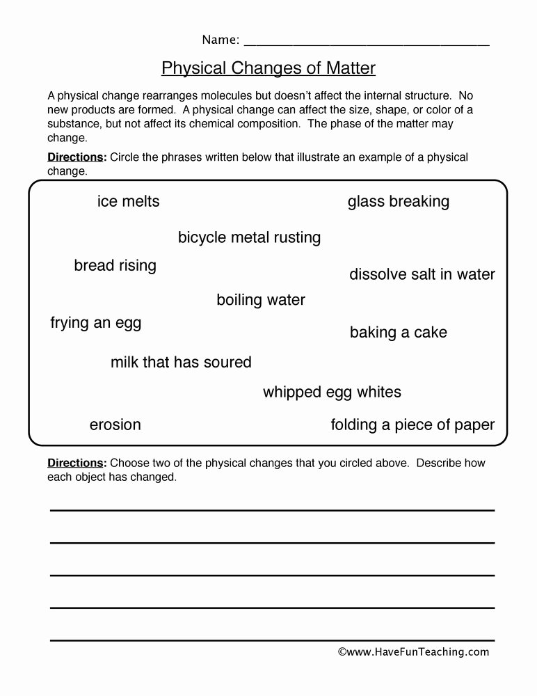 Composition Of Matter Worksheet Answers Lovely Position Matter Worksheet Answers