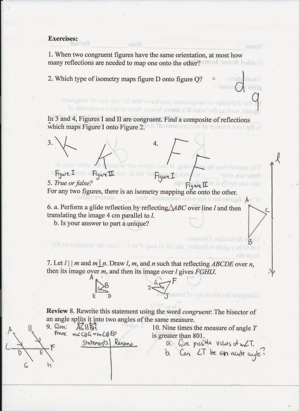 Composition Of Transformations Worksheet Elegant Geometry Transformation Position Worksheet Answer Key