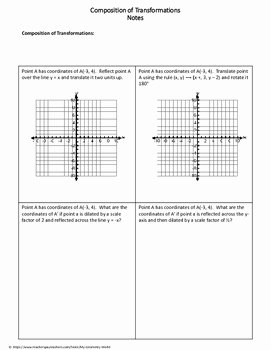 Composition Of Transformations Worksheet Unique Geometry Worksheet Position Of Transformations by My
