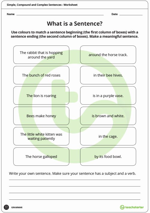 Compound and Complex Sentences Worksheet Luxury Simple Pound and Plex Sentences Worksheet Pack