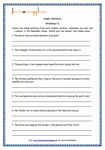 Compound and Complex Sentences Worksheet New Grade 4 English Resources Printable Worksheets topic