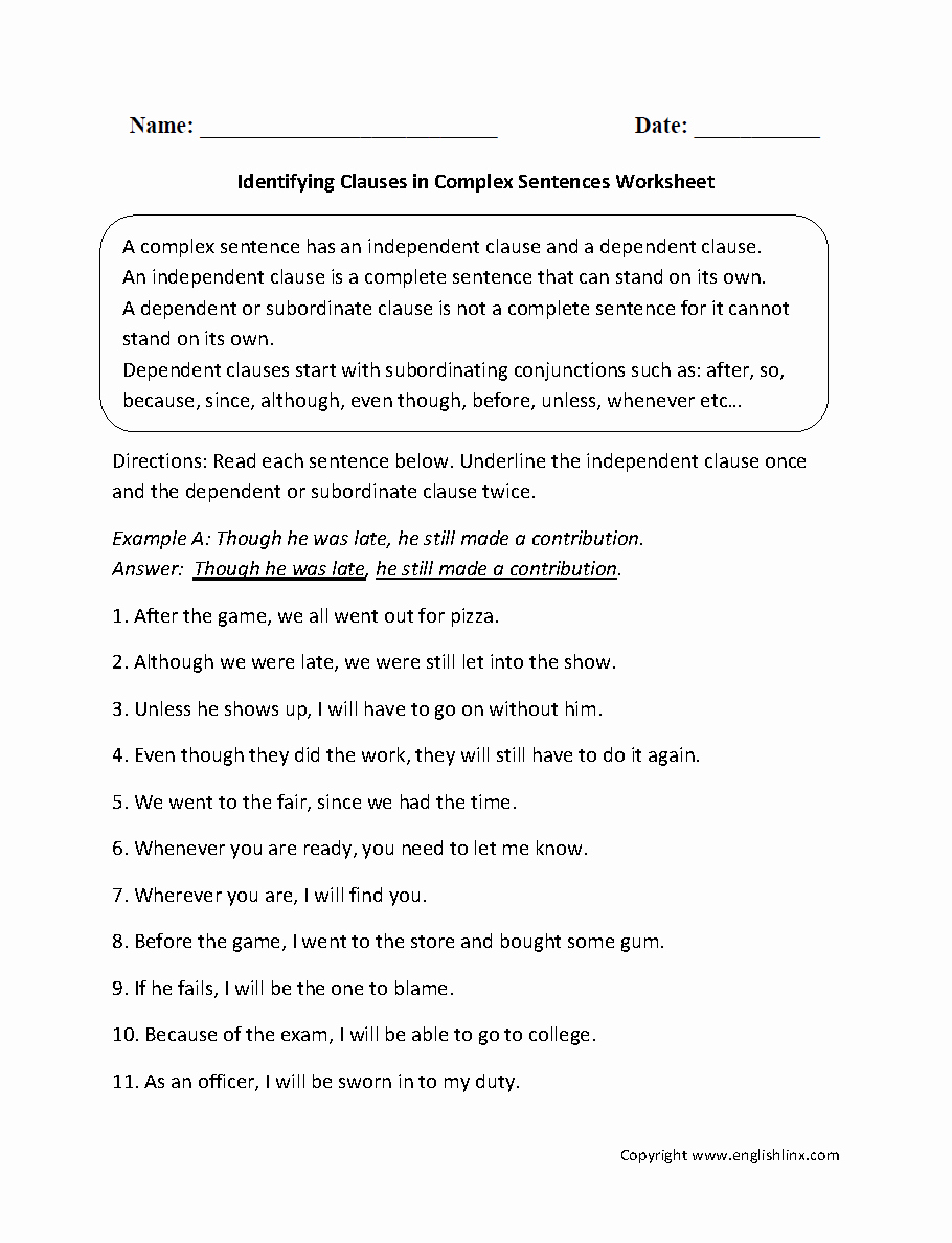 Compound Complex Sentences Worksheet Best Of Plex Sentences Worksheets