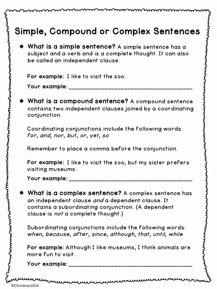Compound Complex Sentences Worksheet Fresh the Best Of Teacher Entrepreneurs Language Arts &quot;simple