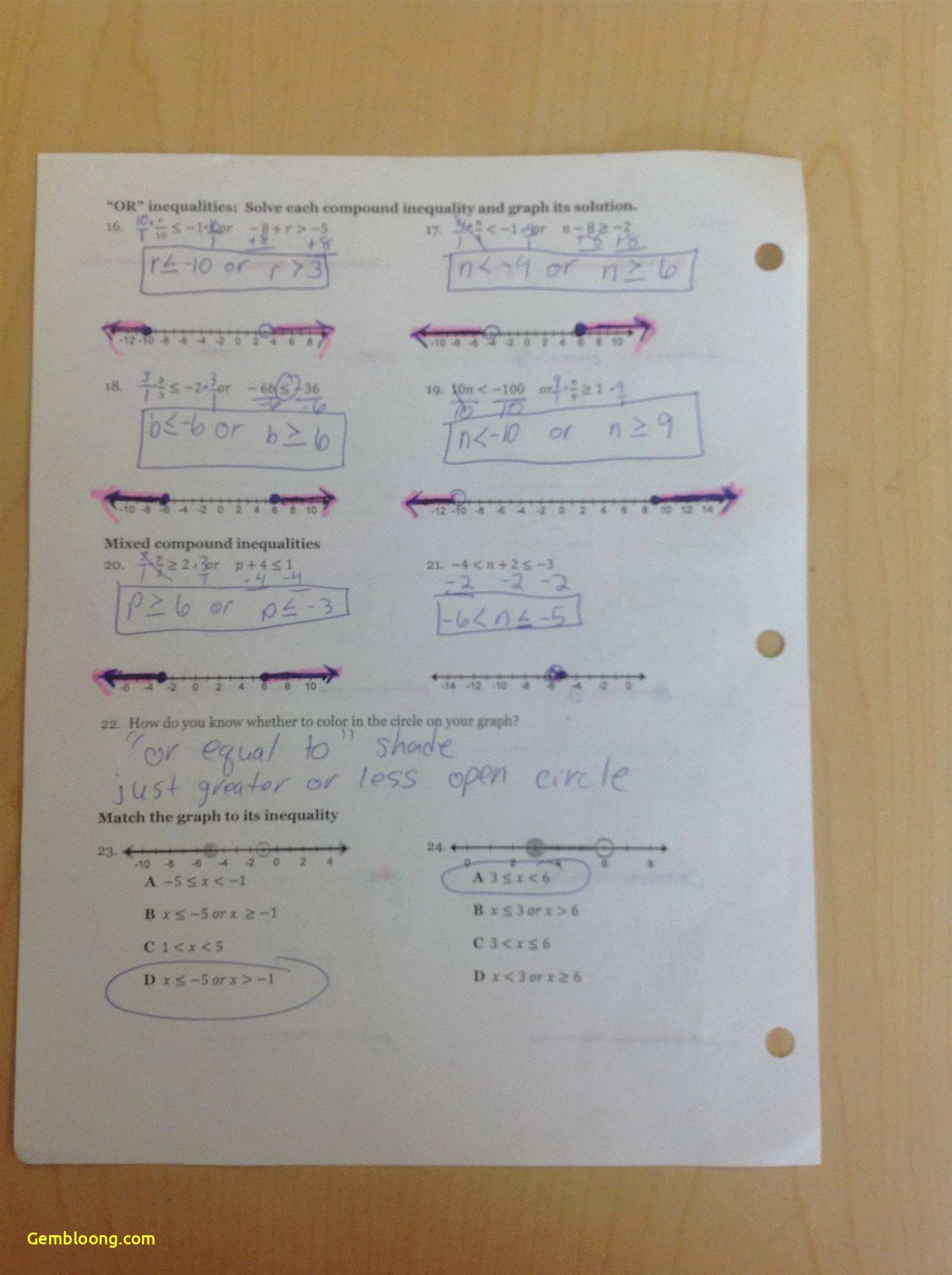 Compound Inequalities Worksheet Answers Awesome Pound Inequalities Worksheet Cramerforcongress