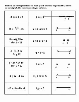 Compound Inequalities Worksheet Answers Awesome This Pound Inequality Match Up Activity Provides