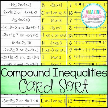 Compound Inequalities Worksheet Answers Inspirational Pound Inequalities Card Match Activity by Amazing