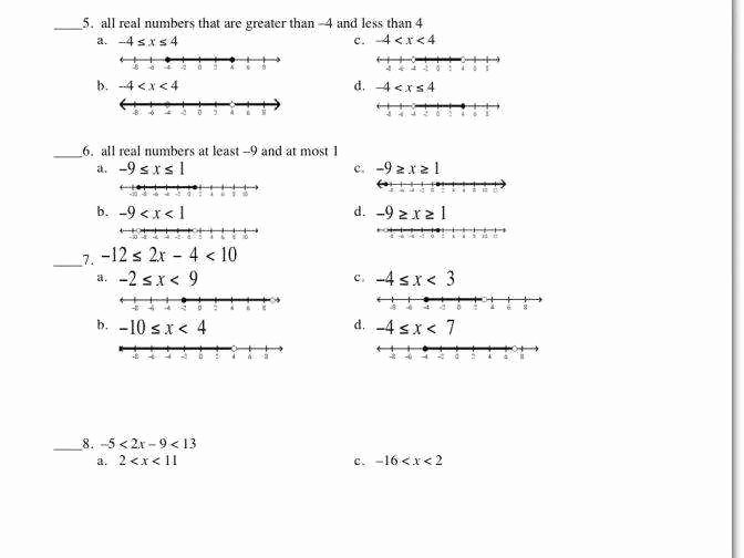 50 Compound Inequalities Worksheet Answers Chessmuseum Template Library