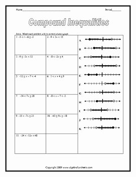 Compound Inequalities Worksheet Answers Luxury solving E Step Pound Inequalities Worksheet and by