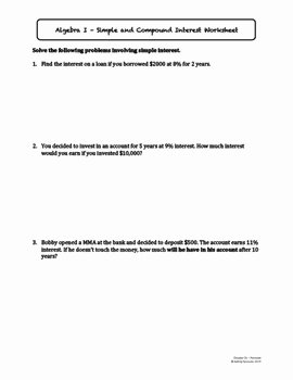 Compound Interest Worksheet Answers Lovely Simple and Pound Interest Lesson Plan with Homework