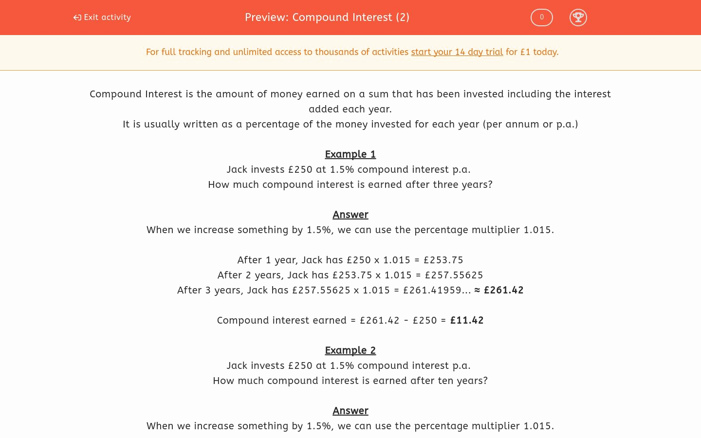 50 Compound Interest Worksheet Answers