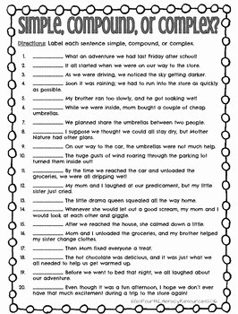 Compound Sentences Worksheet Pdf New Simple Pound and Plex Sentences by Go Fourth
